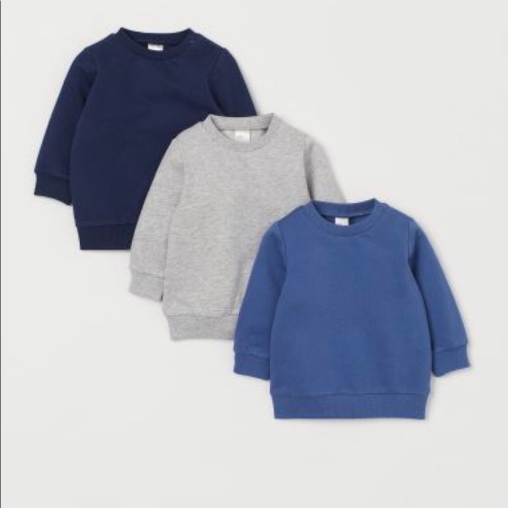 H&M 3 Pack Cotton Sweatshirts